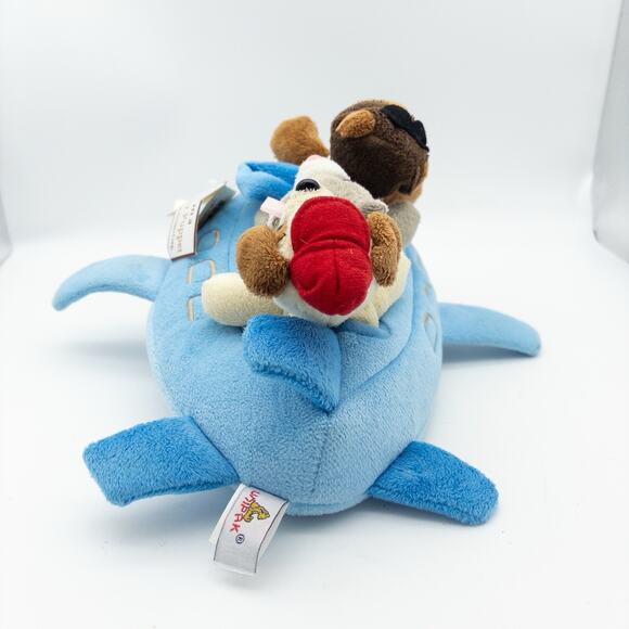 NEW Unipak Designs 10” Airplane Plush Holder With 3 Finger Animal Pilot Puppets - Picture 5 of 13
